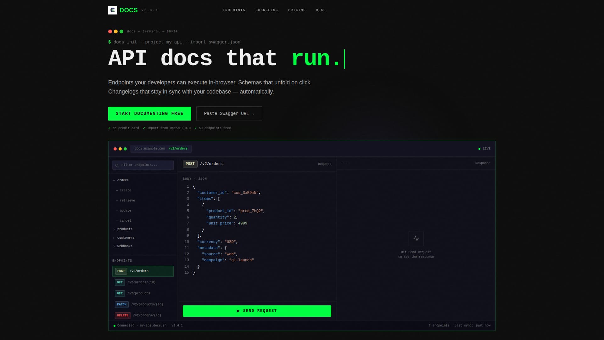 Docs - Powerful API Documentation Landing Page Template