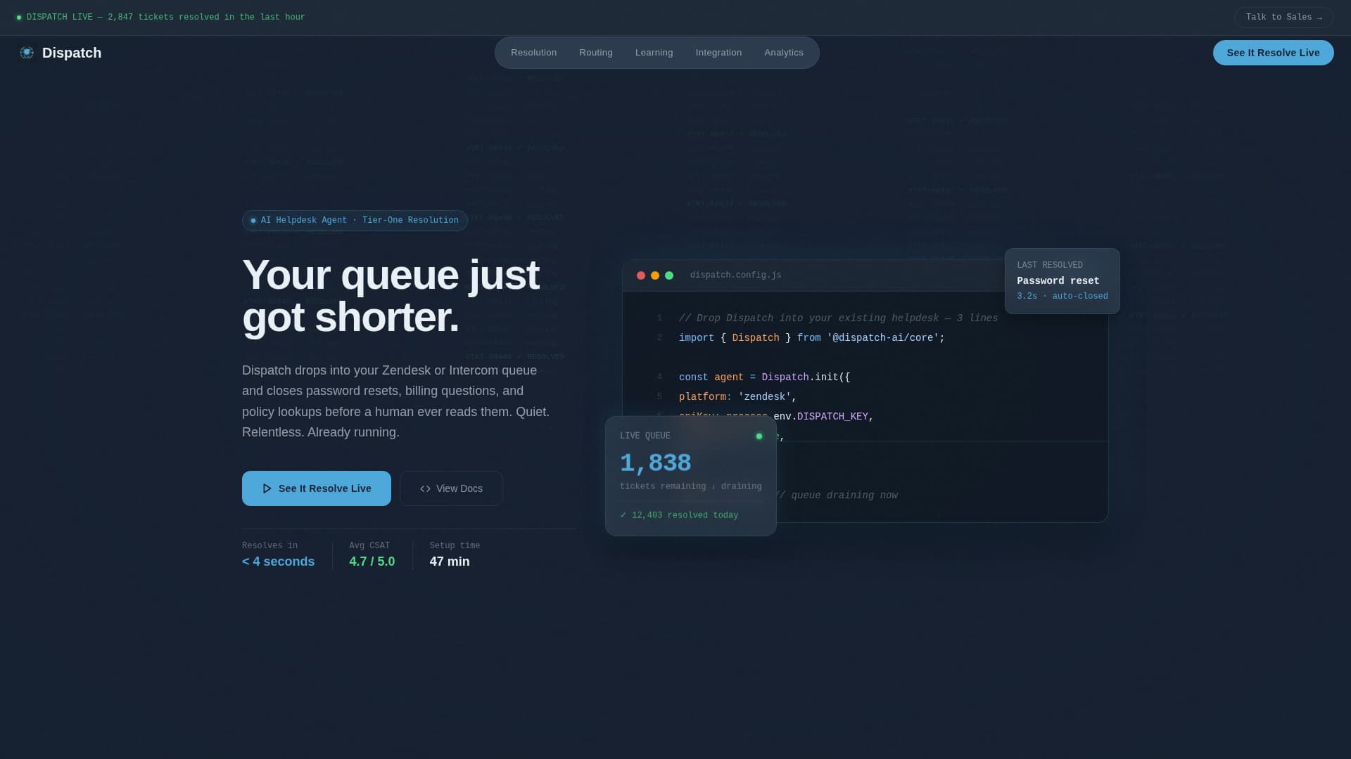 Dispatch - Relentless Helpdesk Landing Page Template