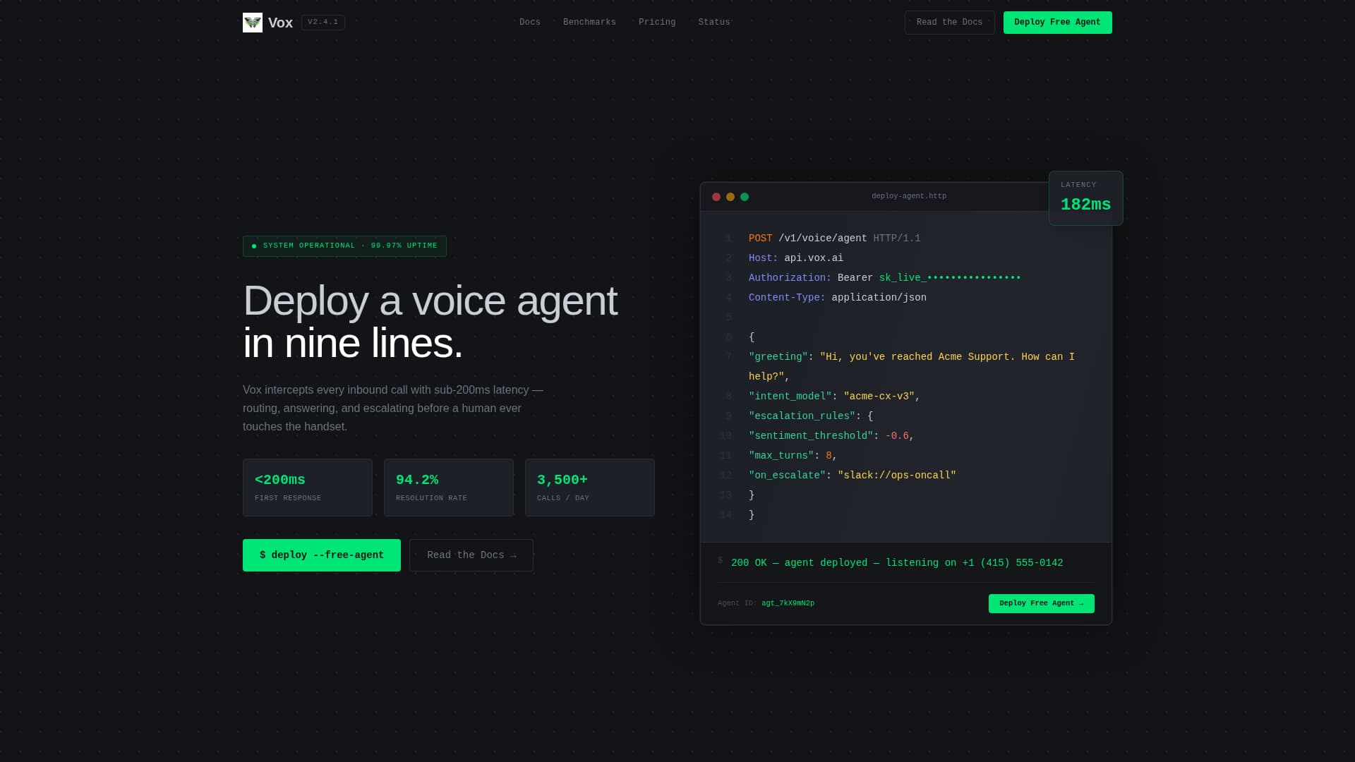 Vox - Intelligent Voice Assistant Landing Page Template