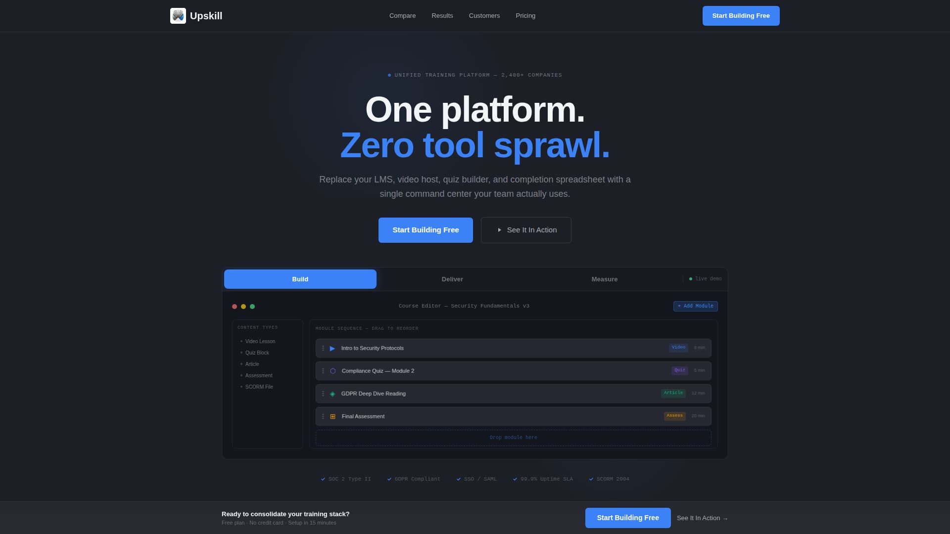 Upskill - Powerful Training Landing Page Template