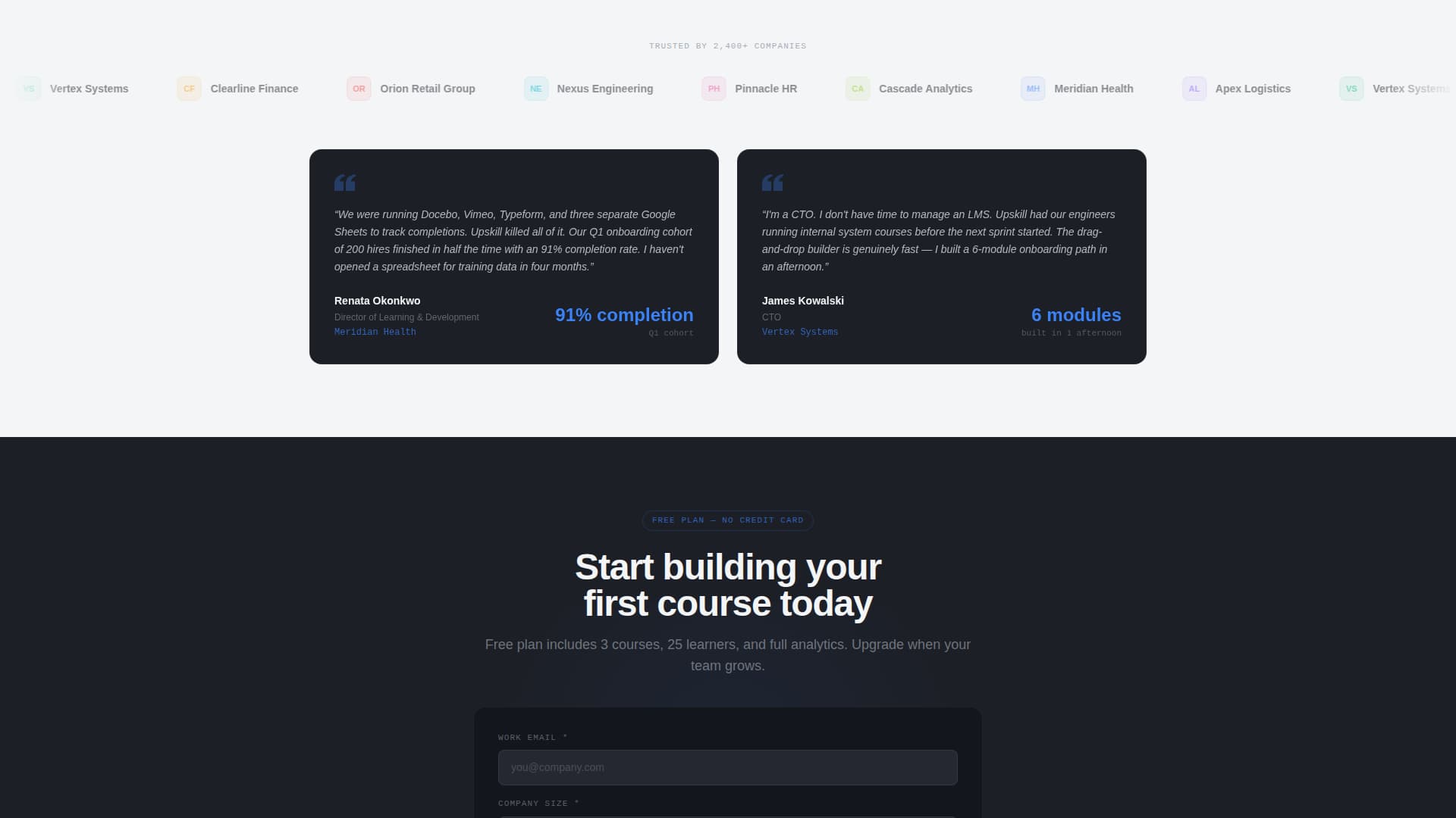 Upskill - Powerful Training Landing Page Template