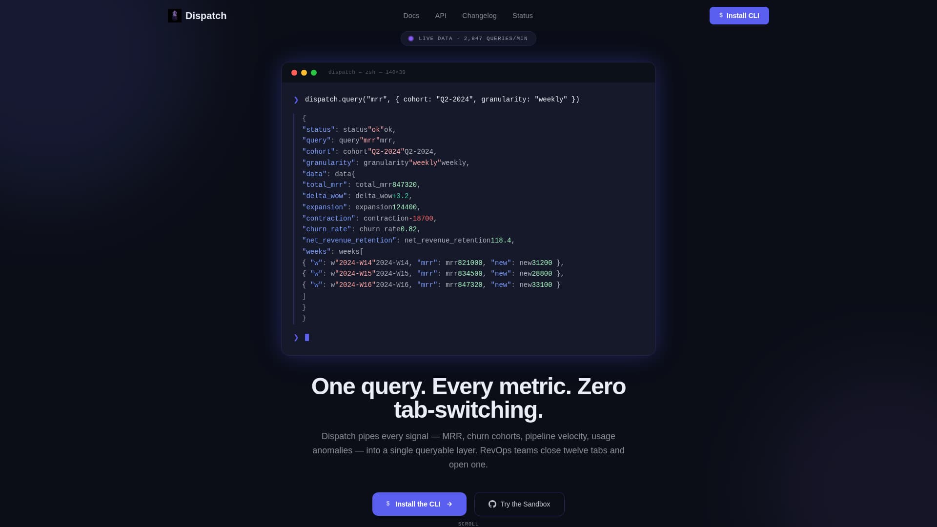 Dispatch - Powerful Analytics Landing Page Template