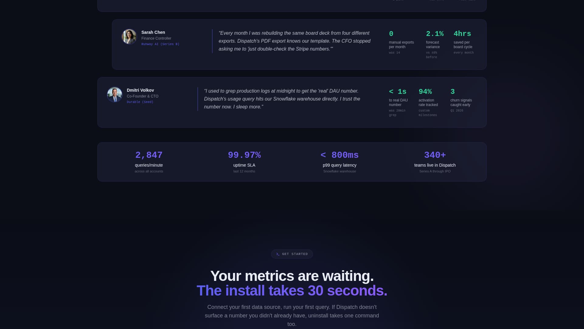 Dispatch - Powerful Analytics Landing Page Template