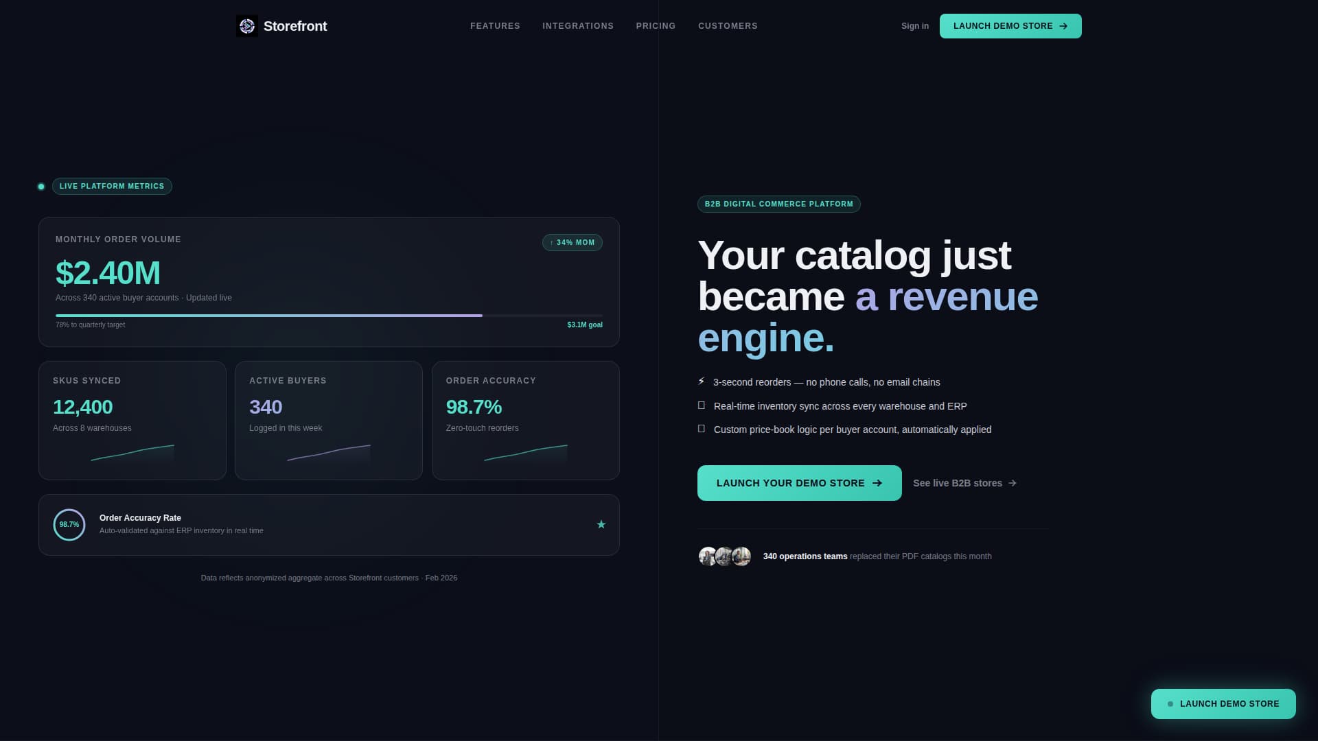 Storefront - Powerful B2B Landing Page Template