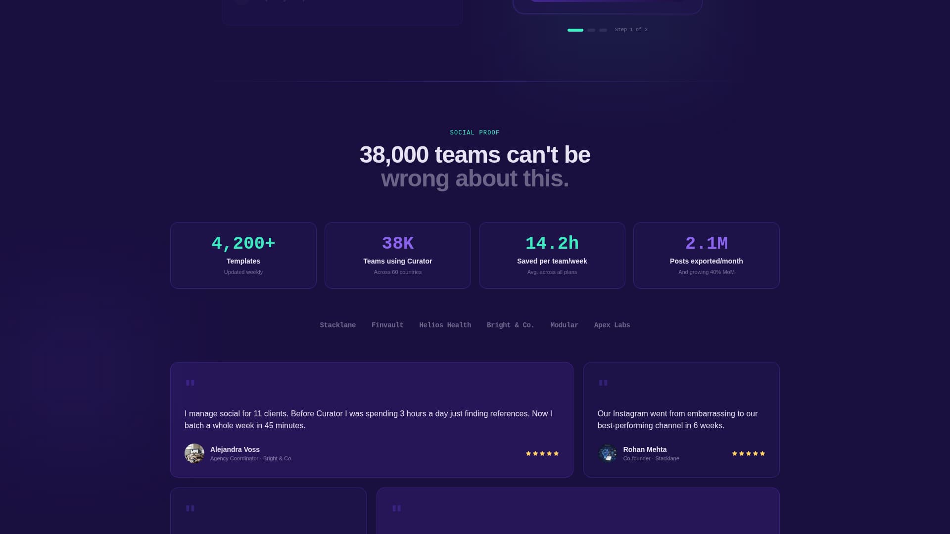 Curator - Powerful SaaS Landing Page Template