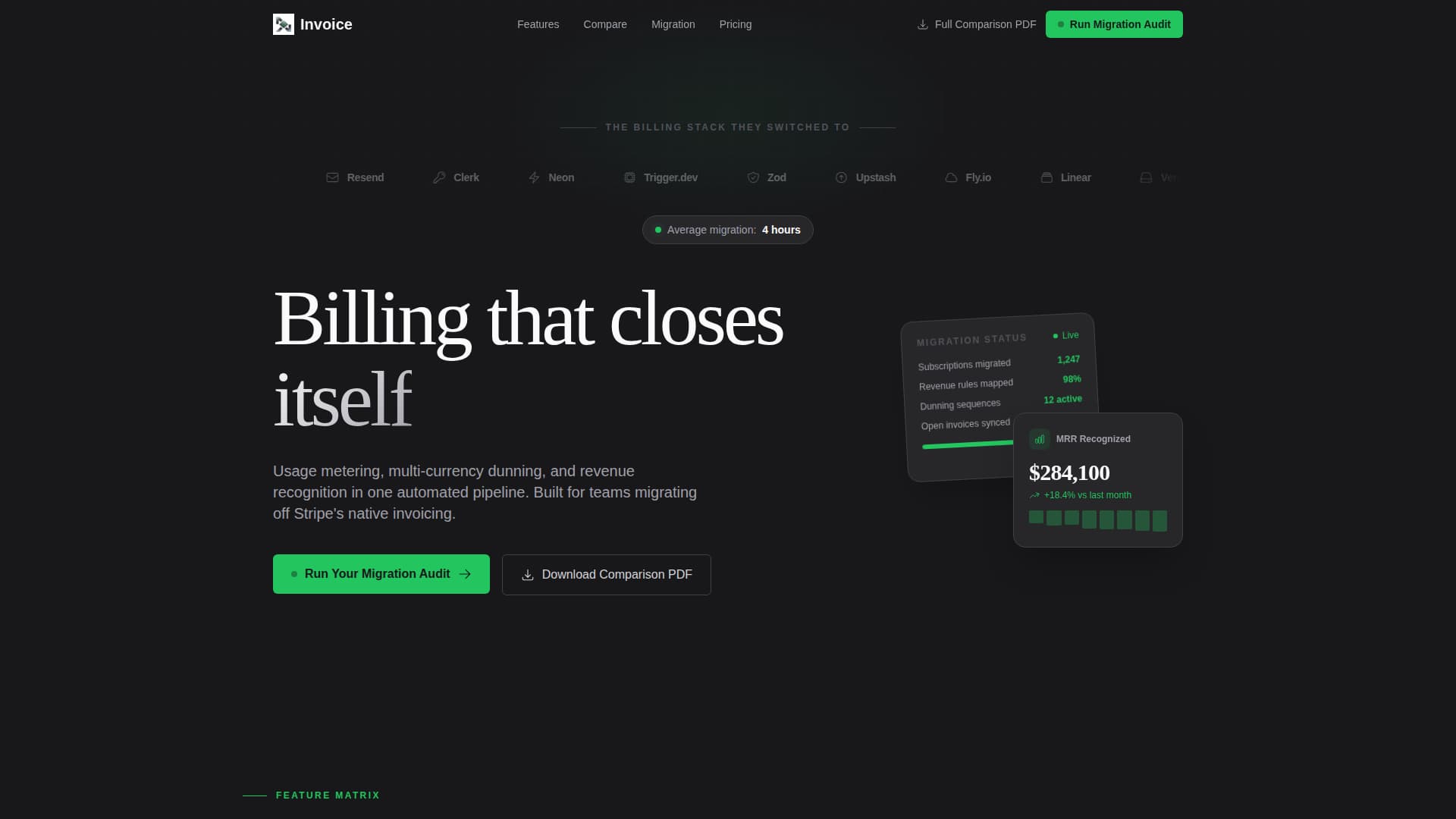 Invoice - Automated Billing Landing Page Template