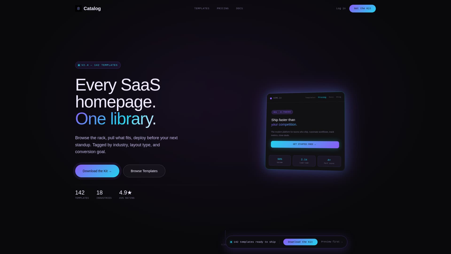 Catalog - Pixelperfect SaaS Landing Page Template