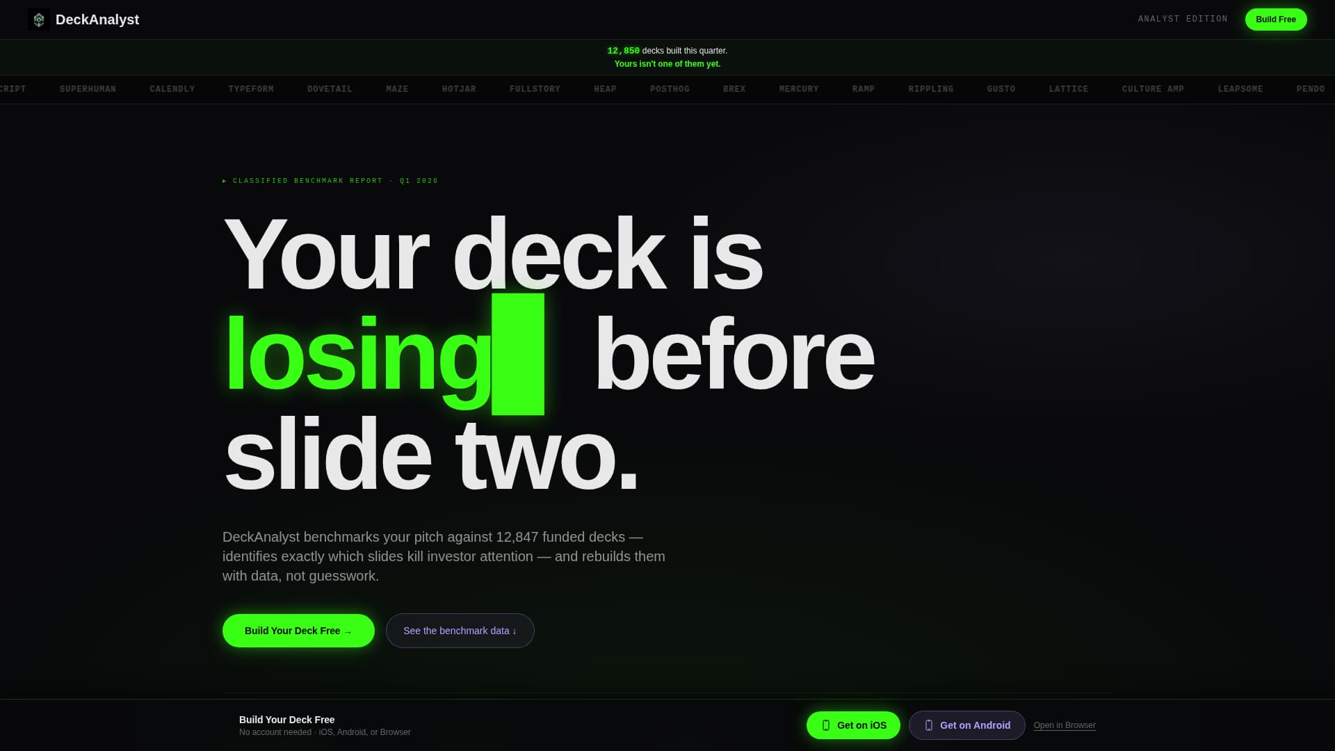 Pitch - Analyst SaaS Landing Page Template