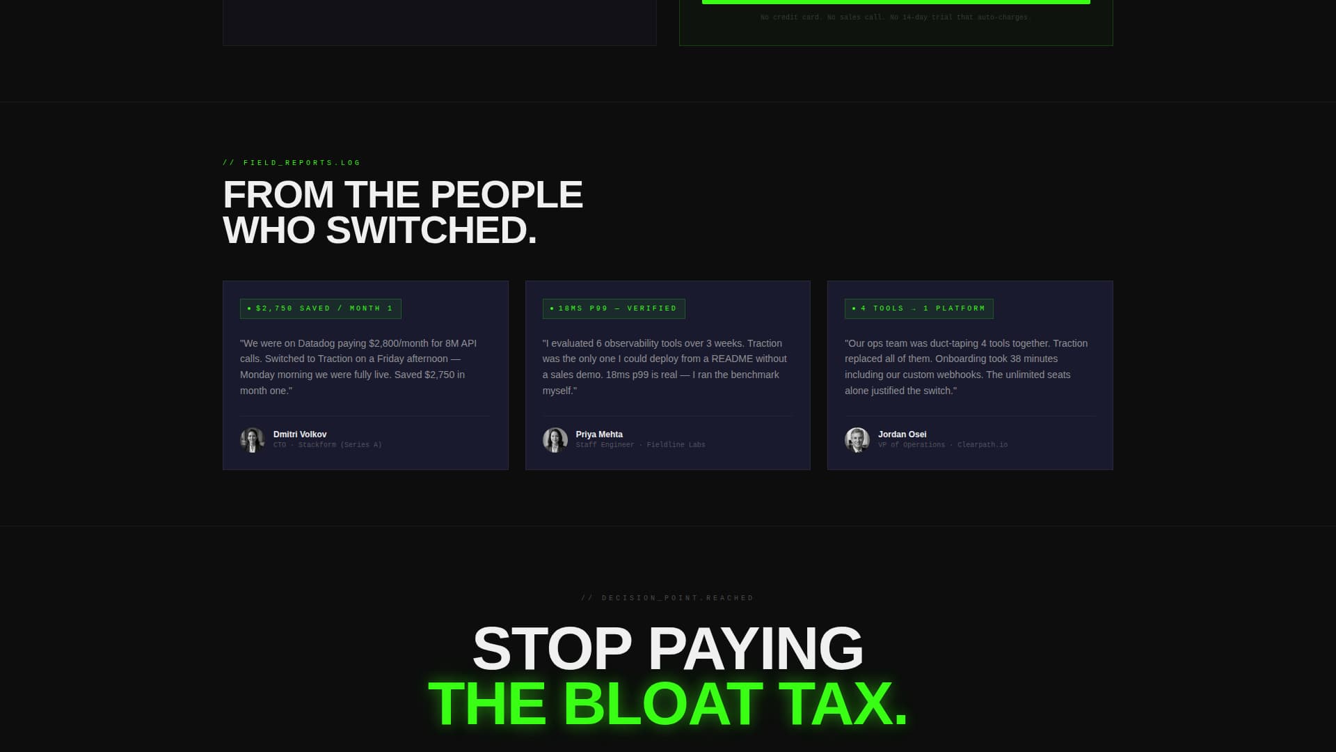 Traction - Brutal SaaS Landing Page Template