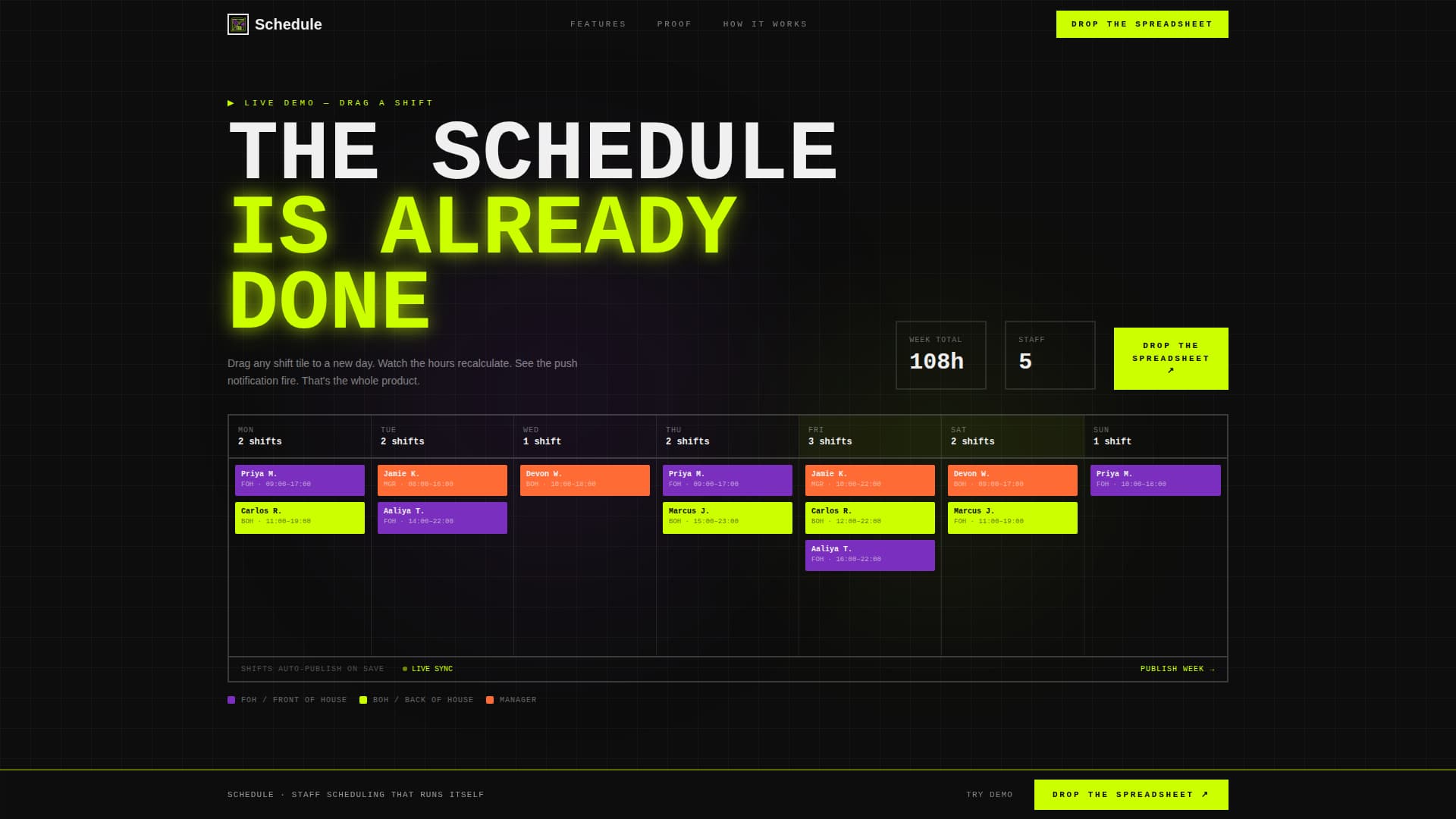 Schedule - Powerful Staffscheduling Landing Page Template