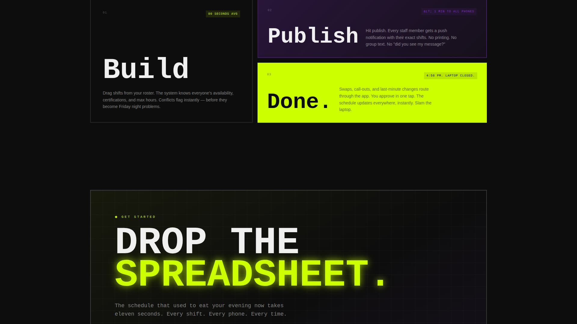 Schedule - Powerful Staffscheduling Landing Page Template