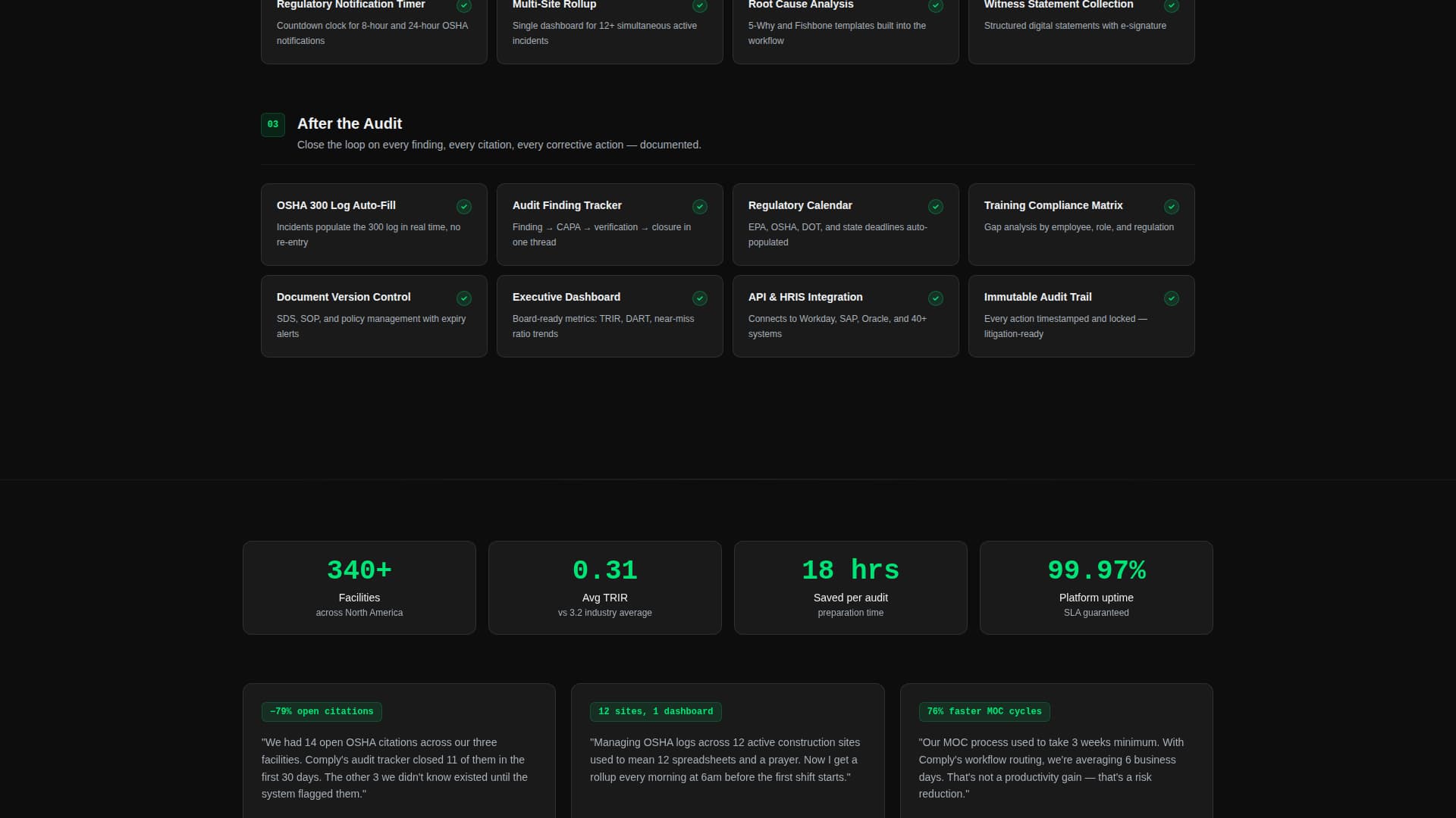 Comply - Powerful Safetymanagement Landing Page Template