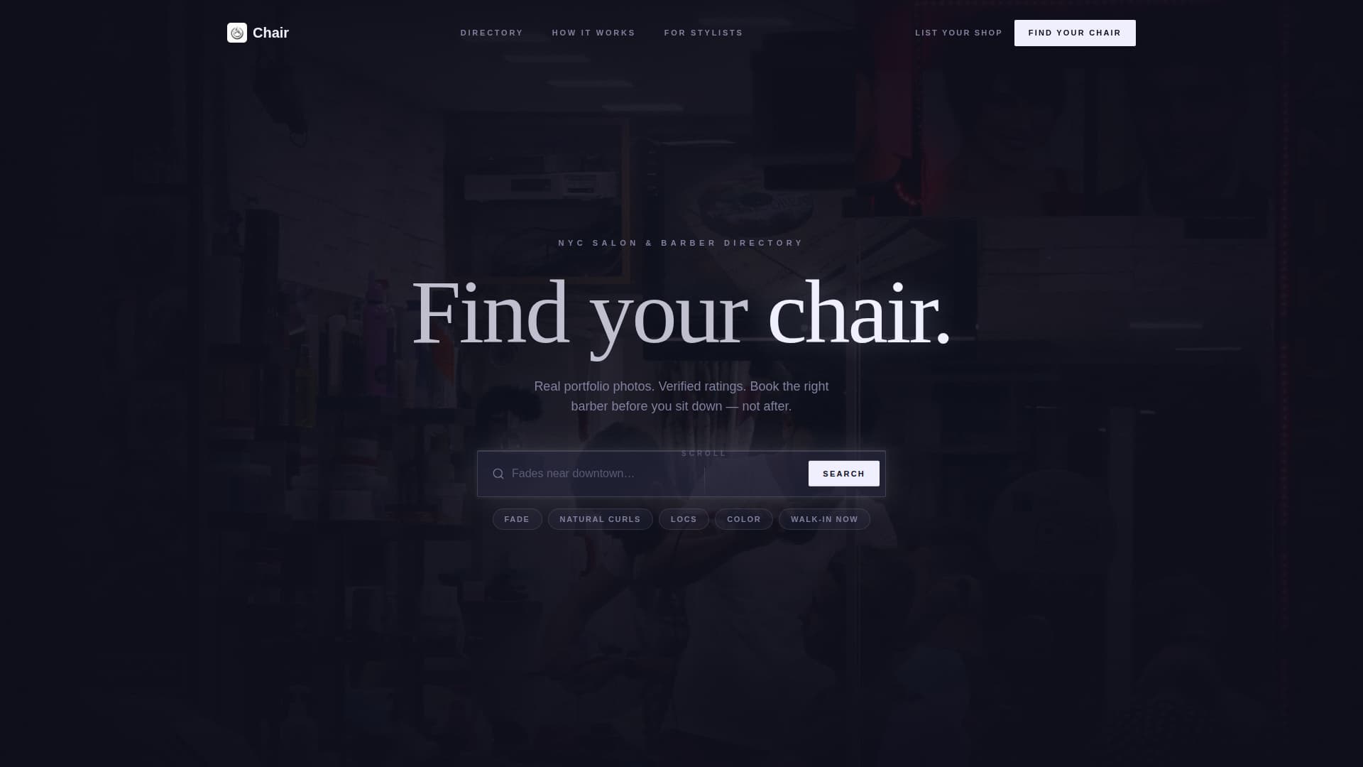 Chair - Sleek Barbershop Landing Page Template