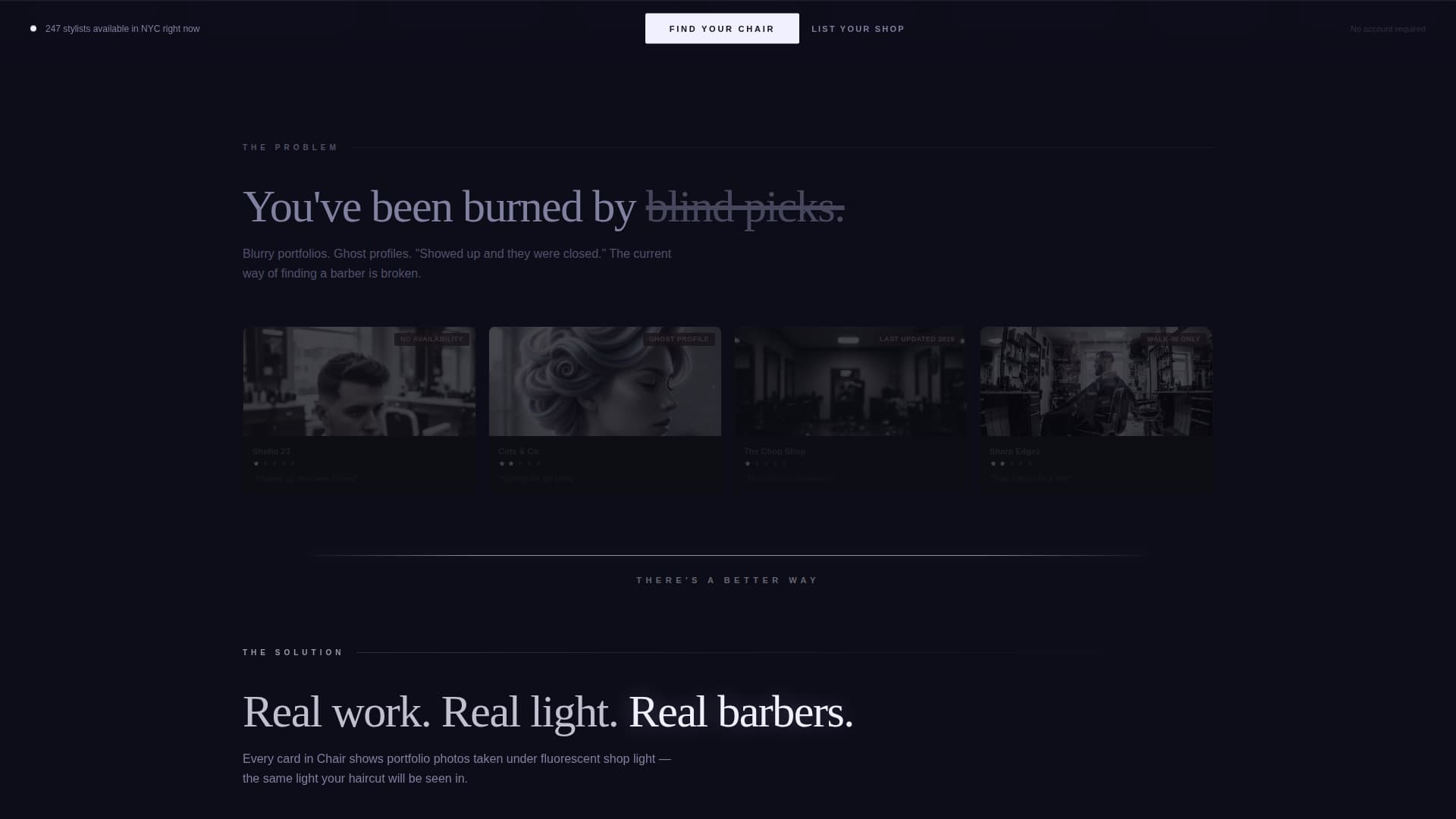 Chair - Sleek Barbershop Landing Page Template