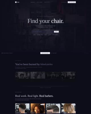 Chair - Sleek Barbershop Landing Page Template