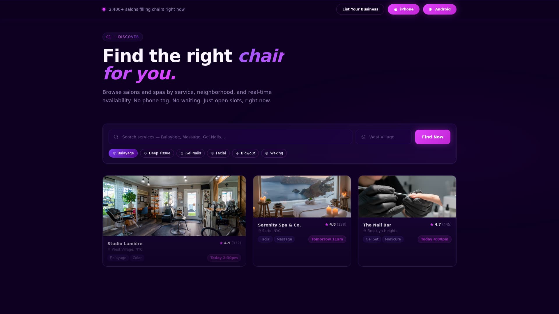 Schedule - Powerful Salon Landing Page Template
