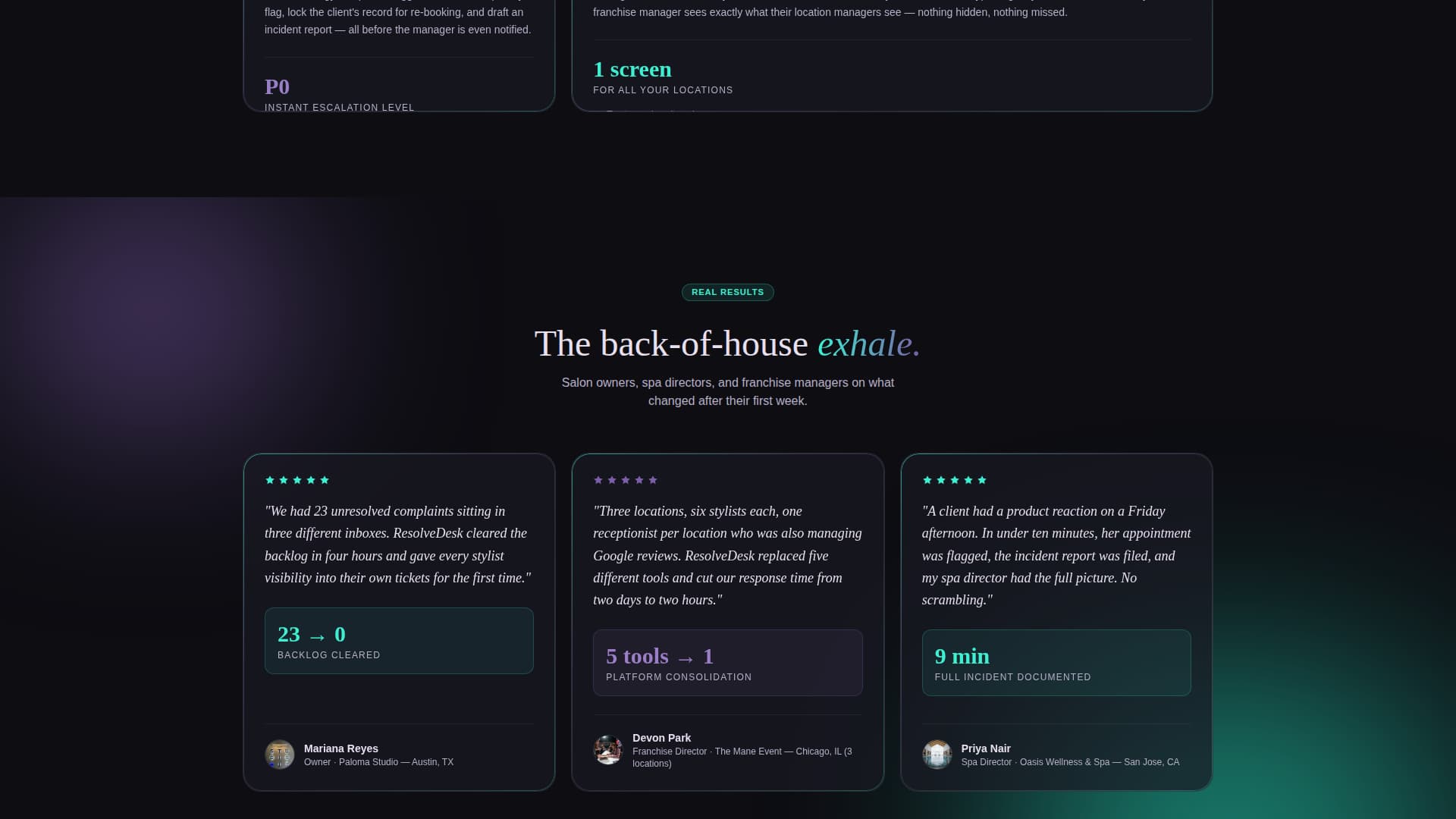 Resolve - Powerful Salonspa Landing Page Template