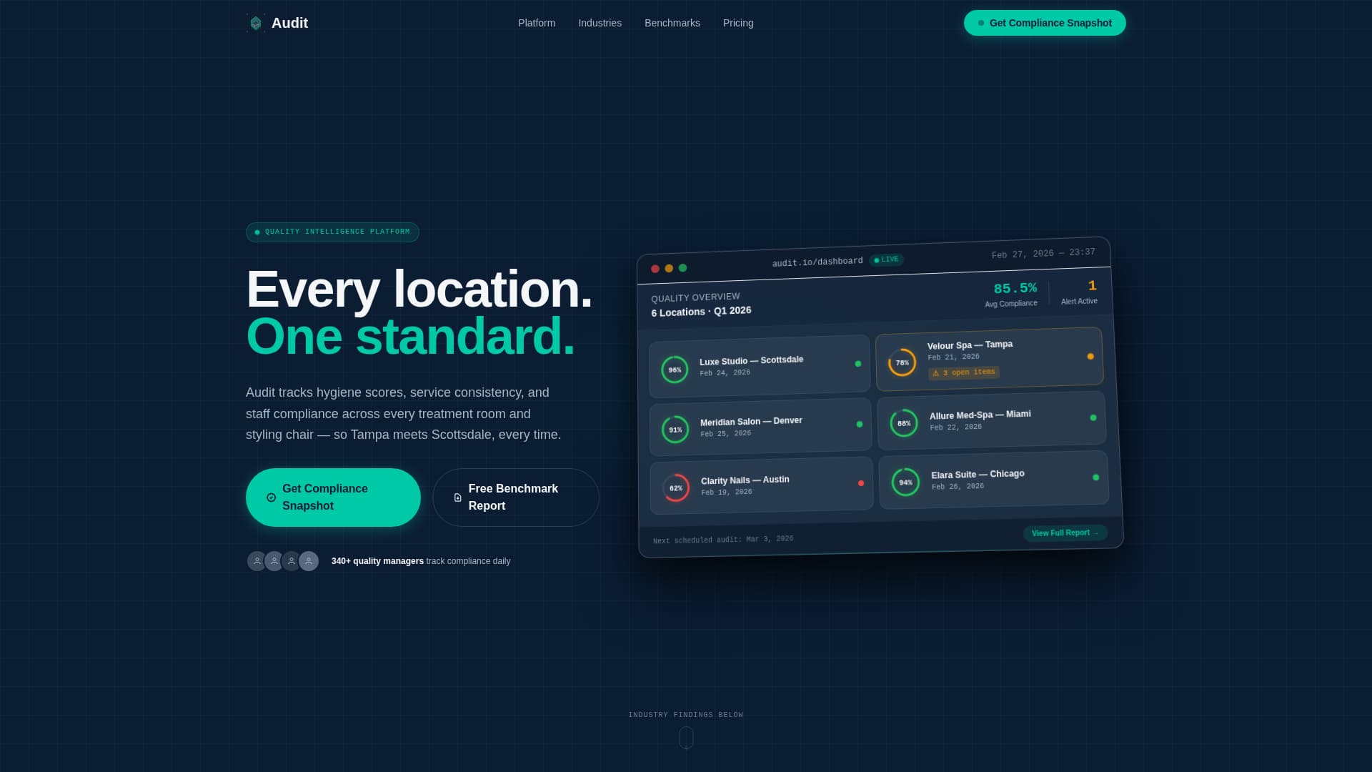 Audit - Precision Salon Landing Page Template