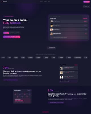 Bookings - Powerful Salon Landing Page Template