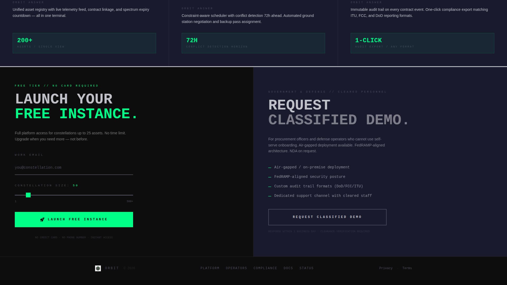 Orbit - Brutalist Satellite Landing Page Template