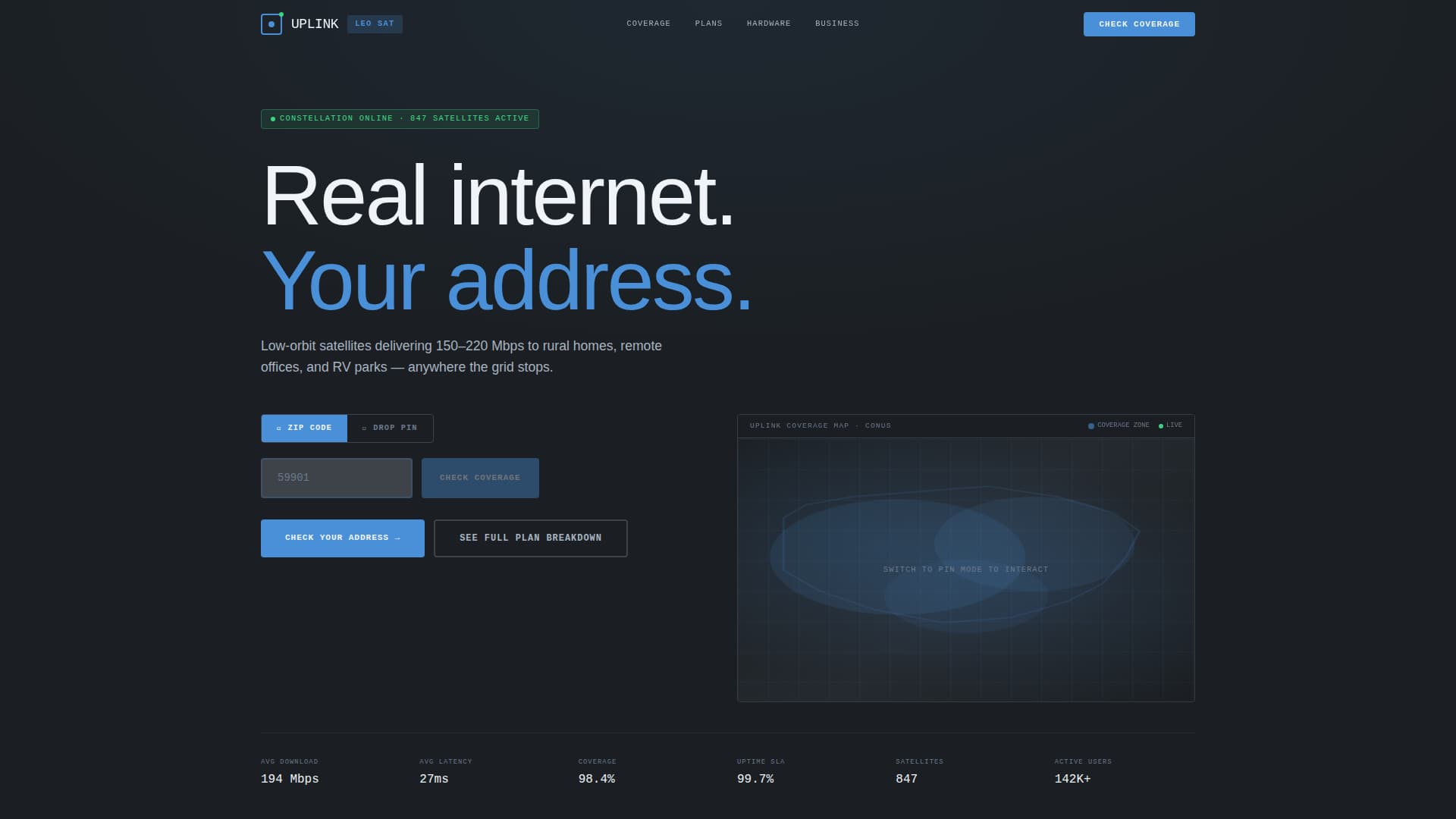 Uplink - Powerful Satellite Internet Landing Page Template