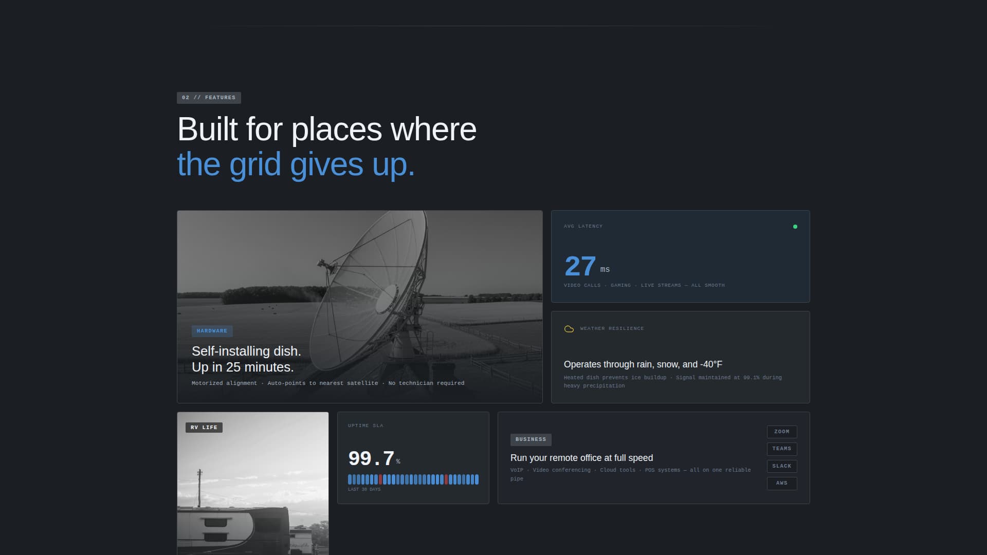 Uplink - Powerful Satellite Internet Landing Page Template