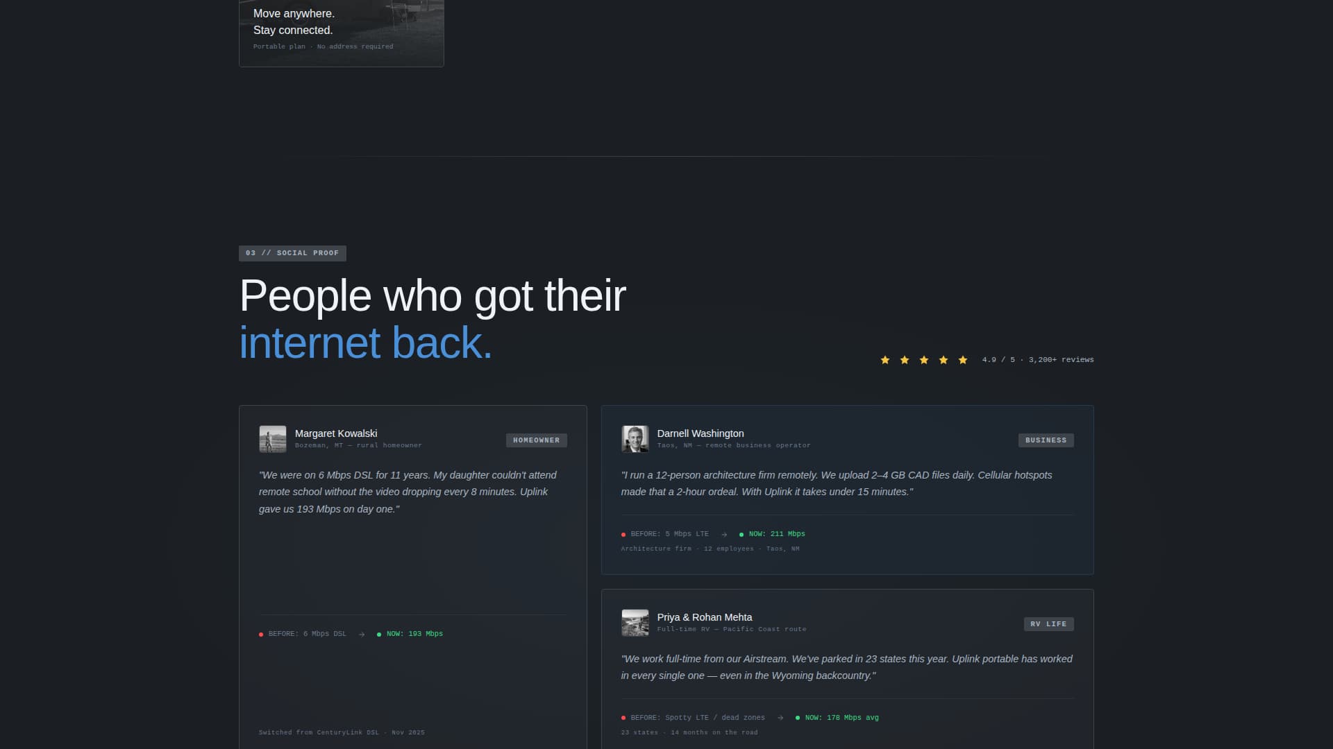 Uplink - Powerful Satellite Internet Landing Page Template