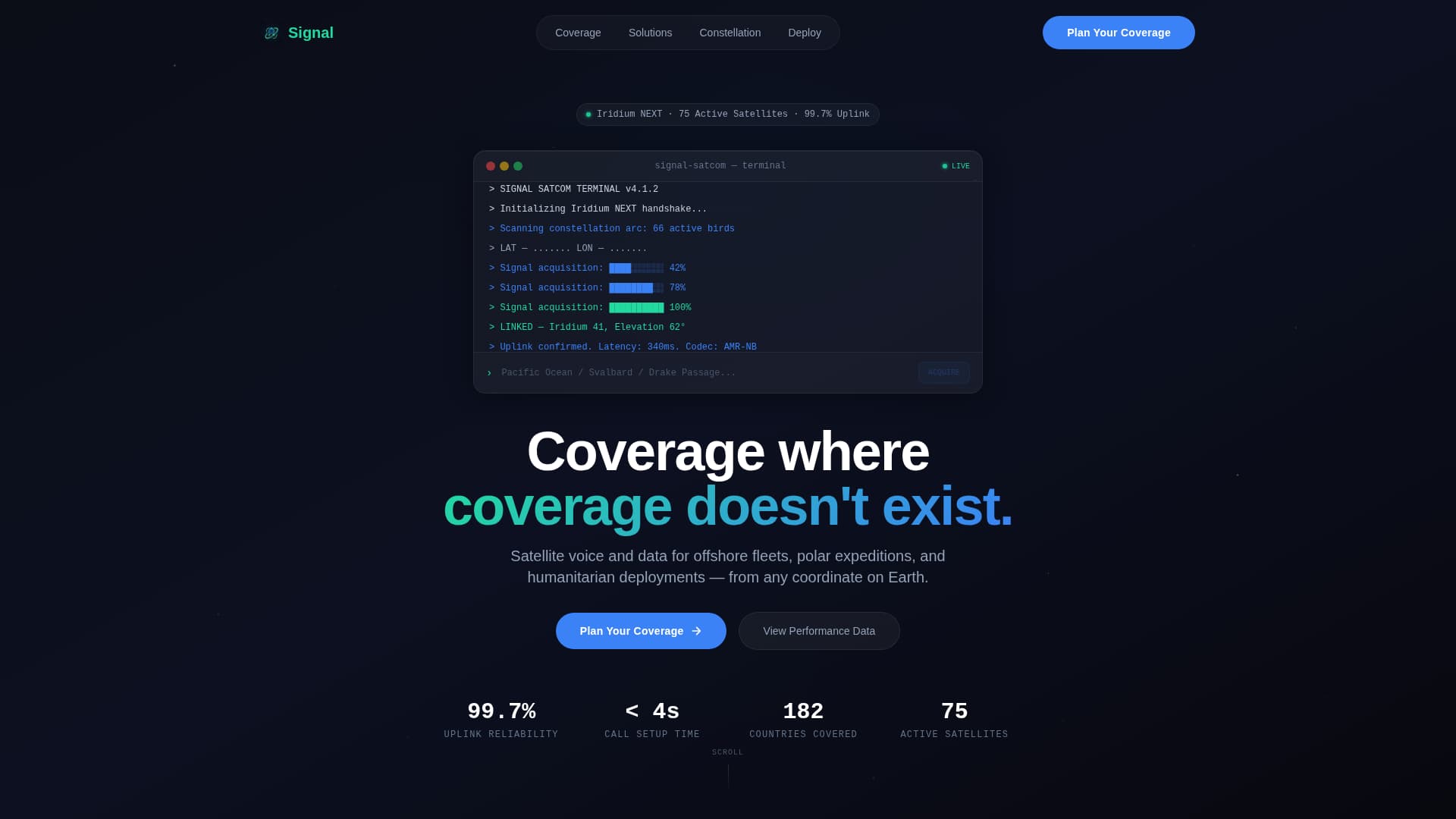 Signal - Powerful Satellite Landing Page Template