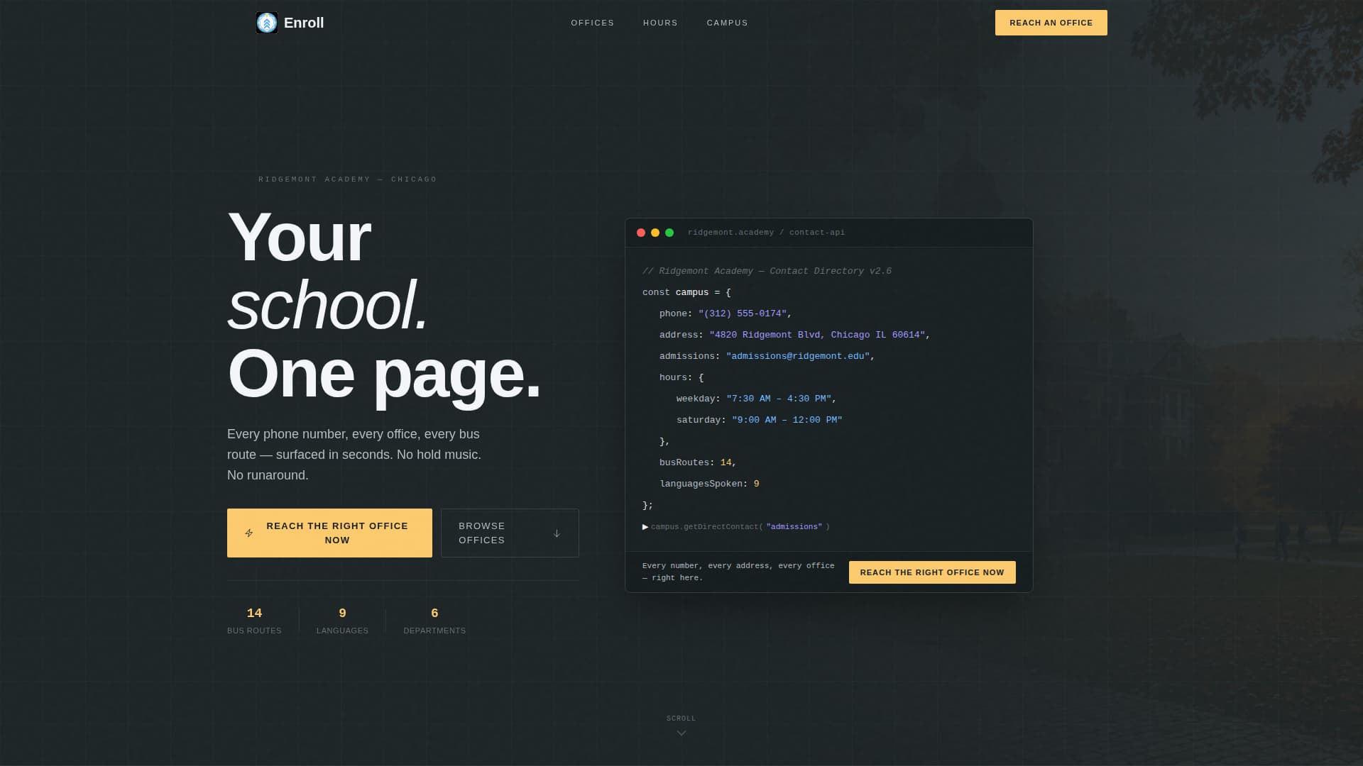 Enroll - Dynamic Academy Landing Page Template