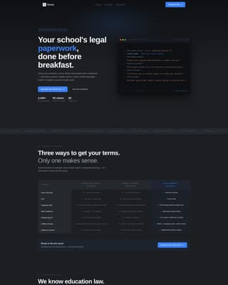 Terms - Instant School Landing Page Template