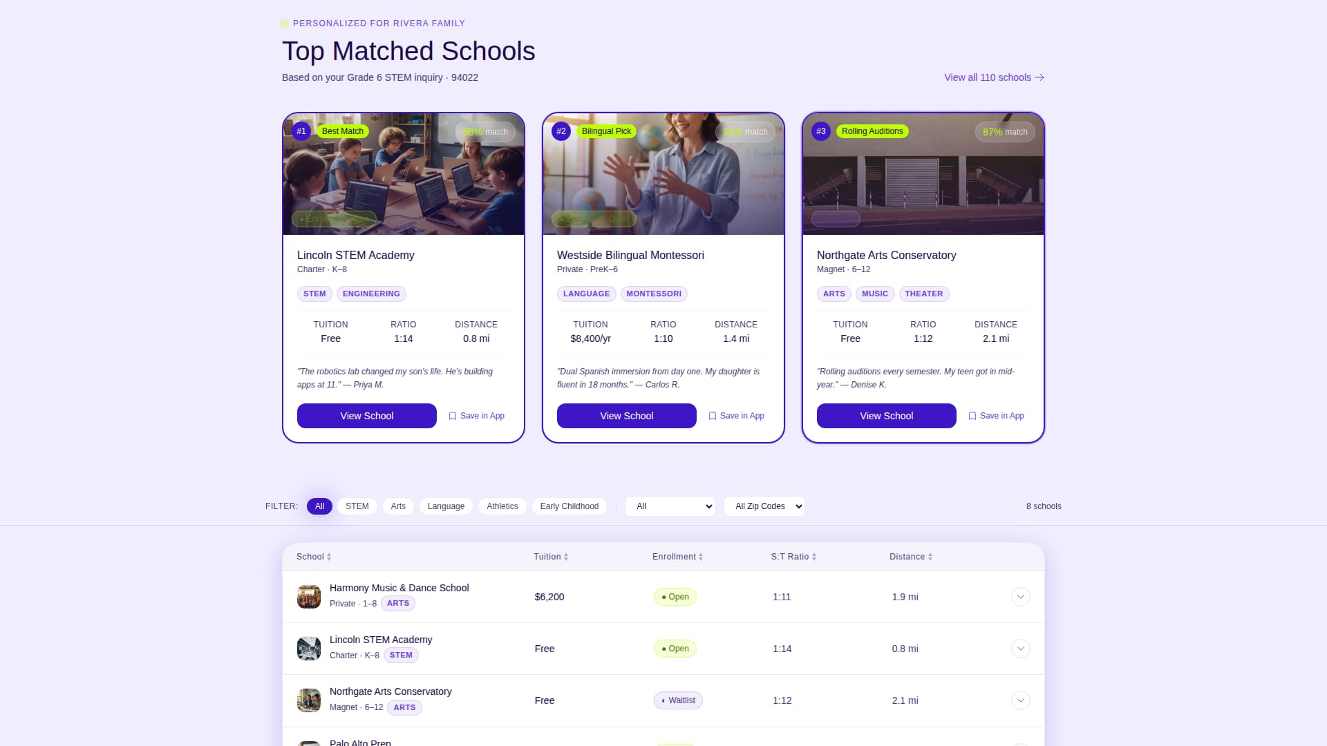 Enroll - Dynamic School Finder Landing Page Template