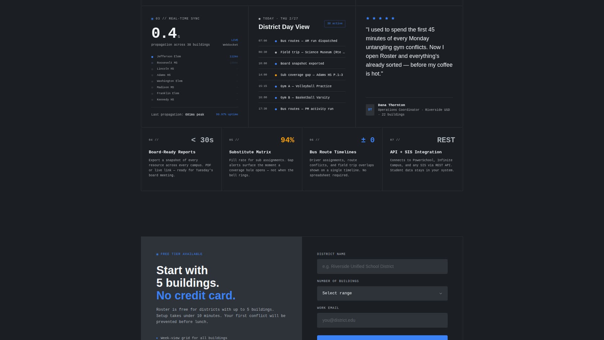 Schedule — Agile Booking Landing Page Template