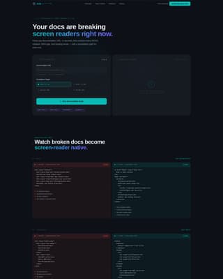 Aria - Accessible Documentation Landing Page Template