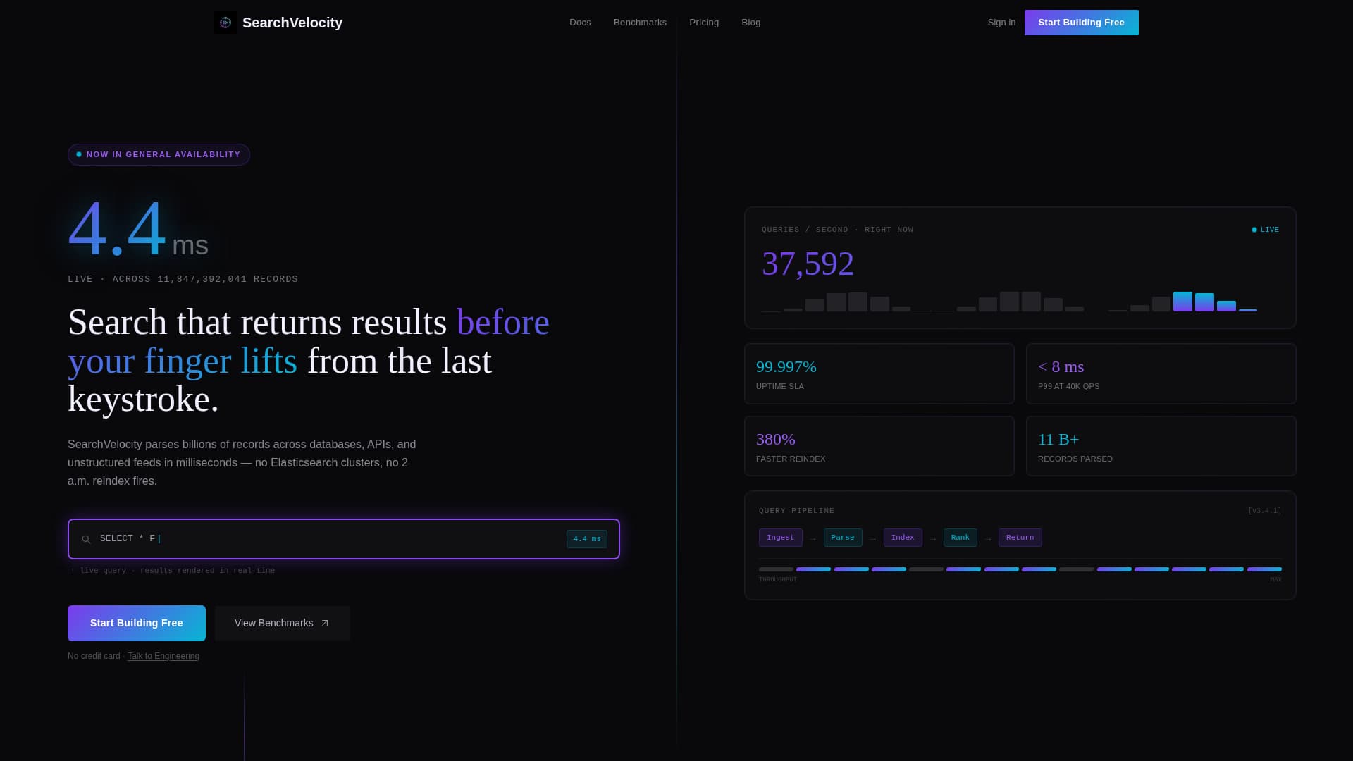 Queryvelocity - Instant Search Discovery Landing Page Template