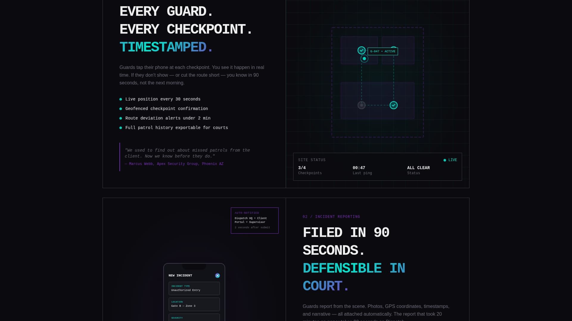 Security Guard Vertical SaaS Cost Calculator Website Template