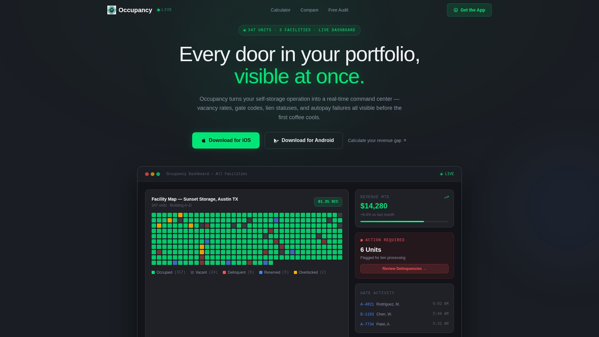 Self-Storage Vertical SaaS Specialist Cost Calculator Website Template