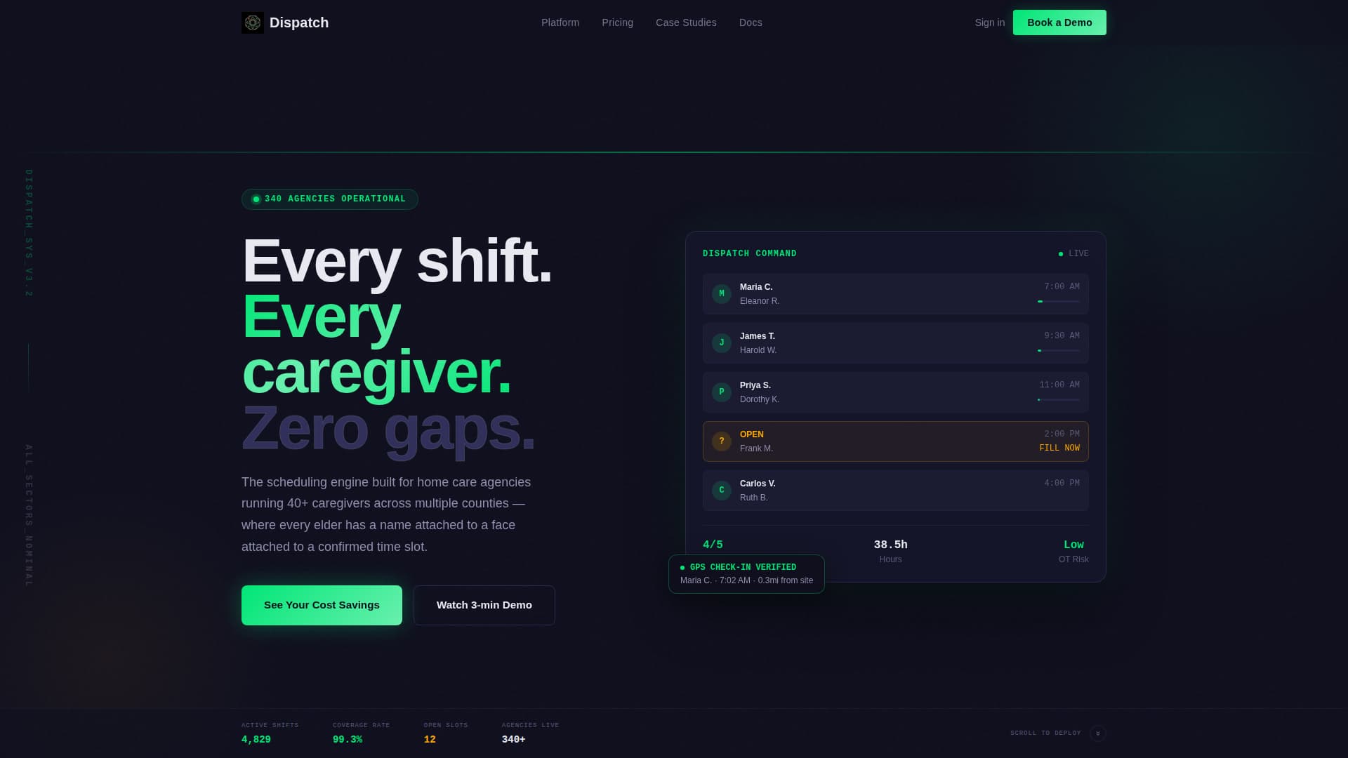 Dispatch - Powerful Seniorcare Landing Page Template