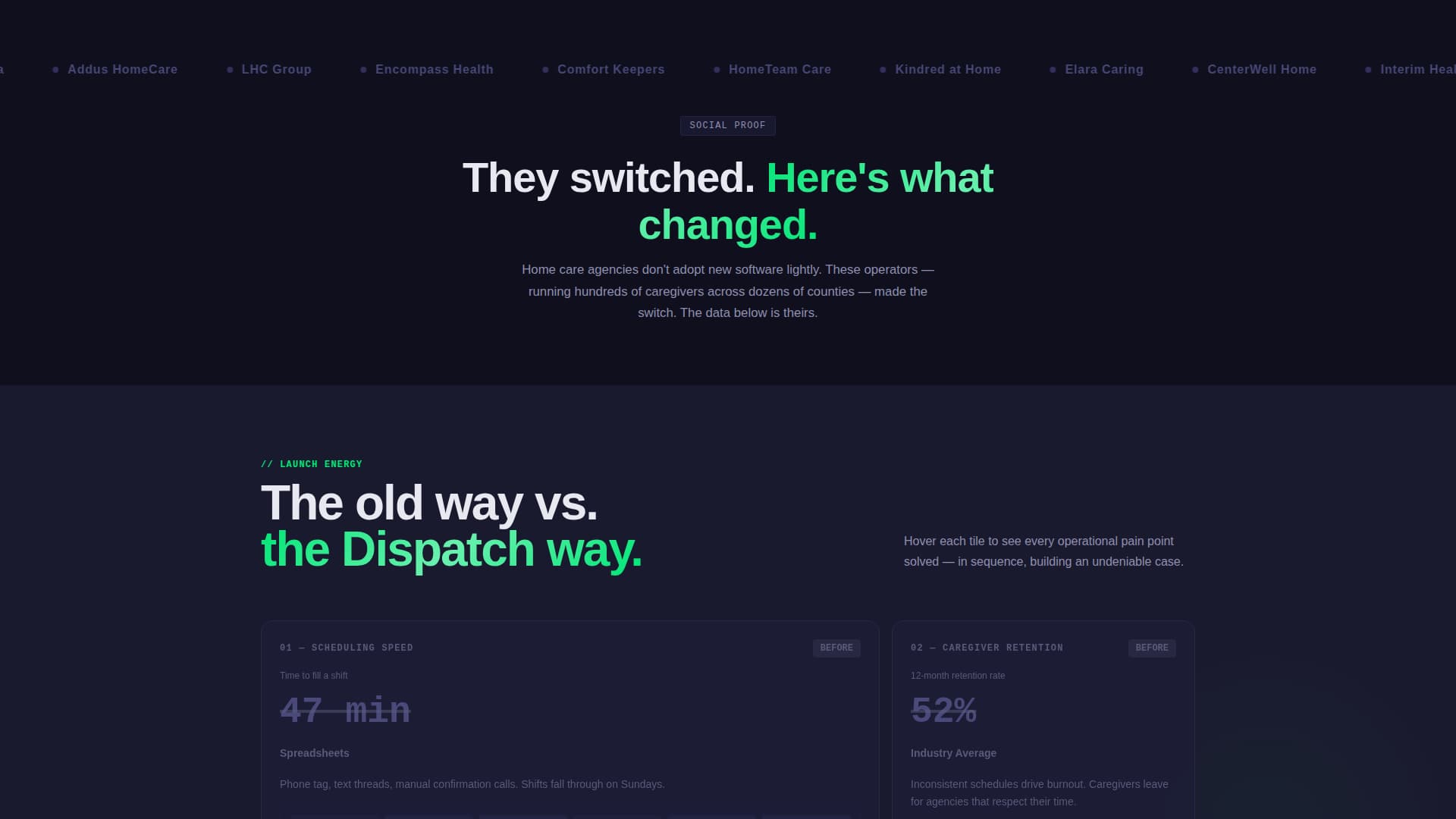 Dispatch - Powerful Seniorcare Landing Page Template