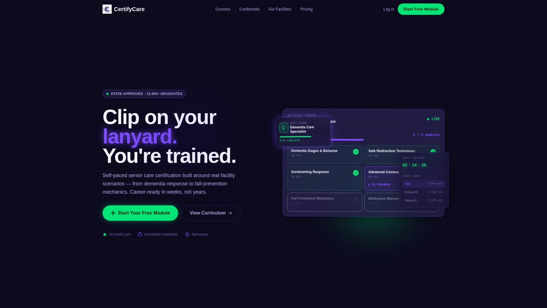 Certify - Powerful Seniorcare Landing Page Template