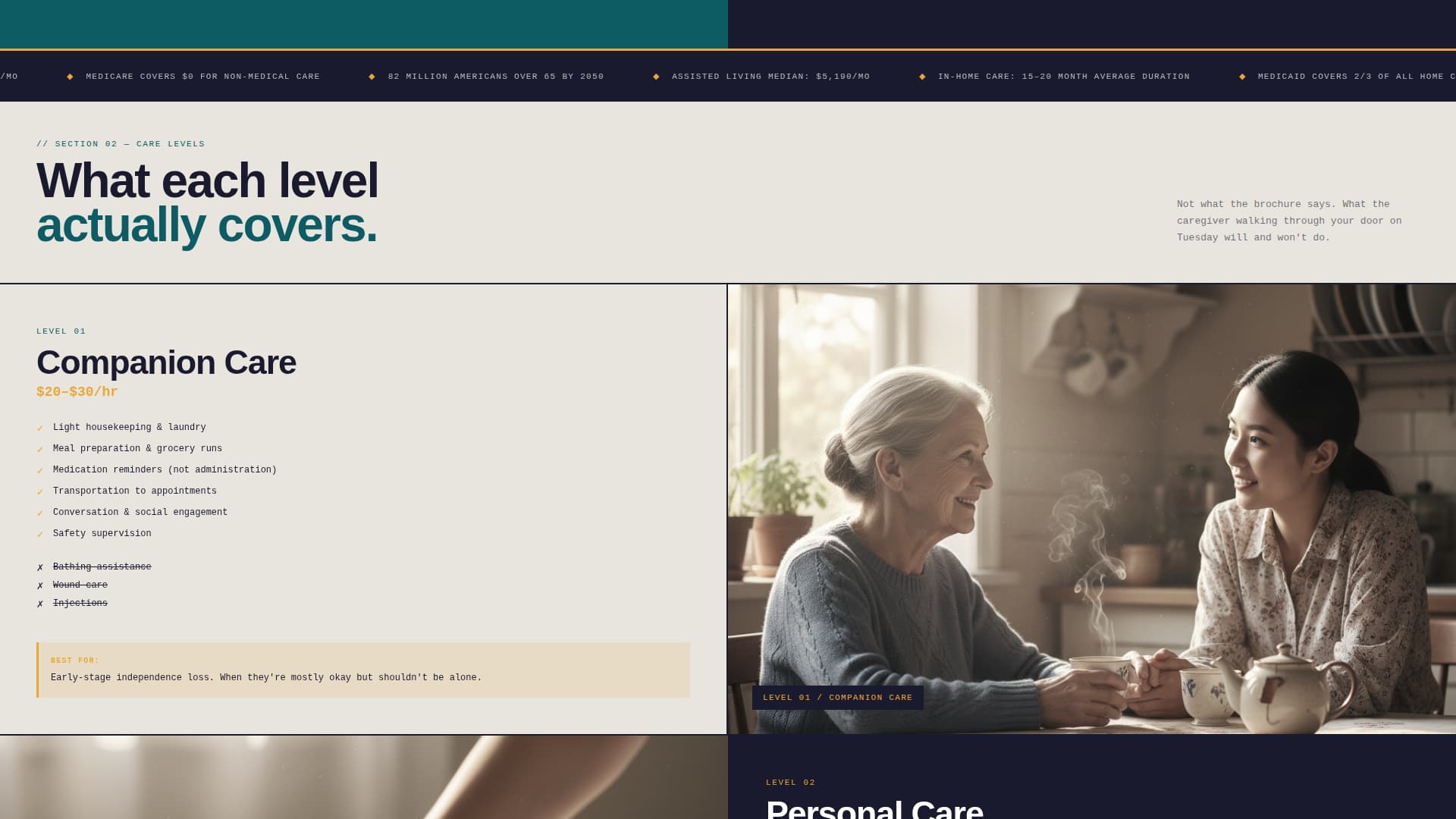 Tending - Transparent Seniorcare Landing Page Template