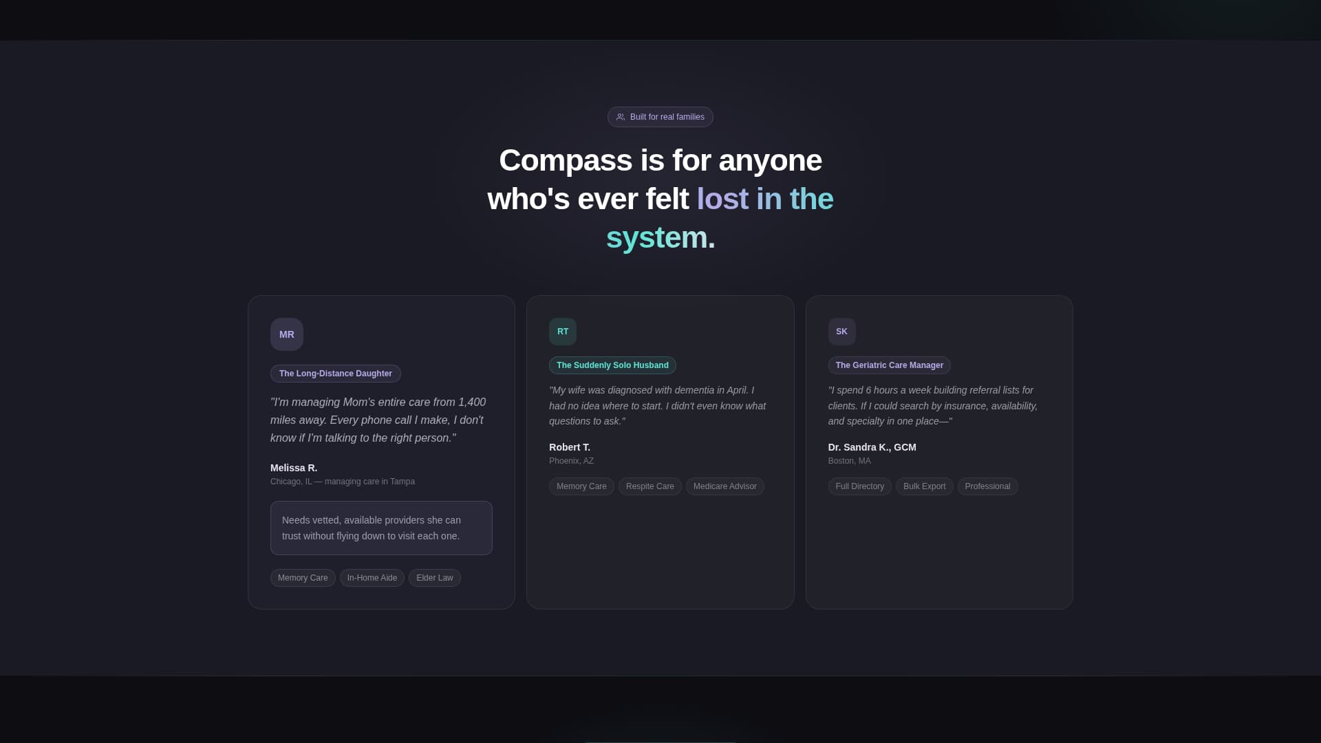 Compass - Trusted Seniorcare Landing Page Template