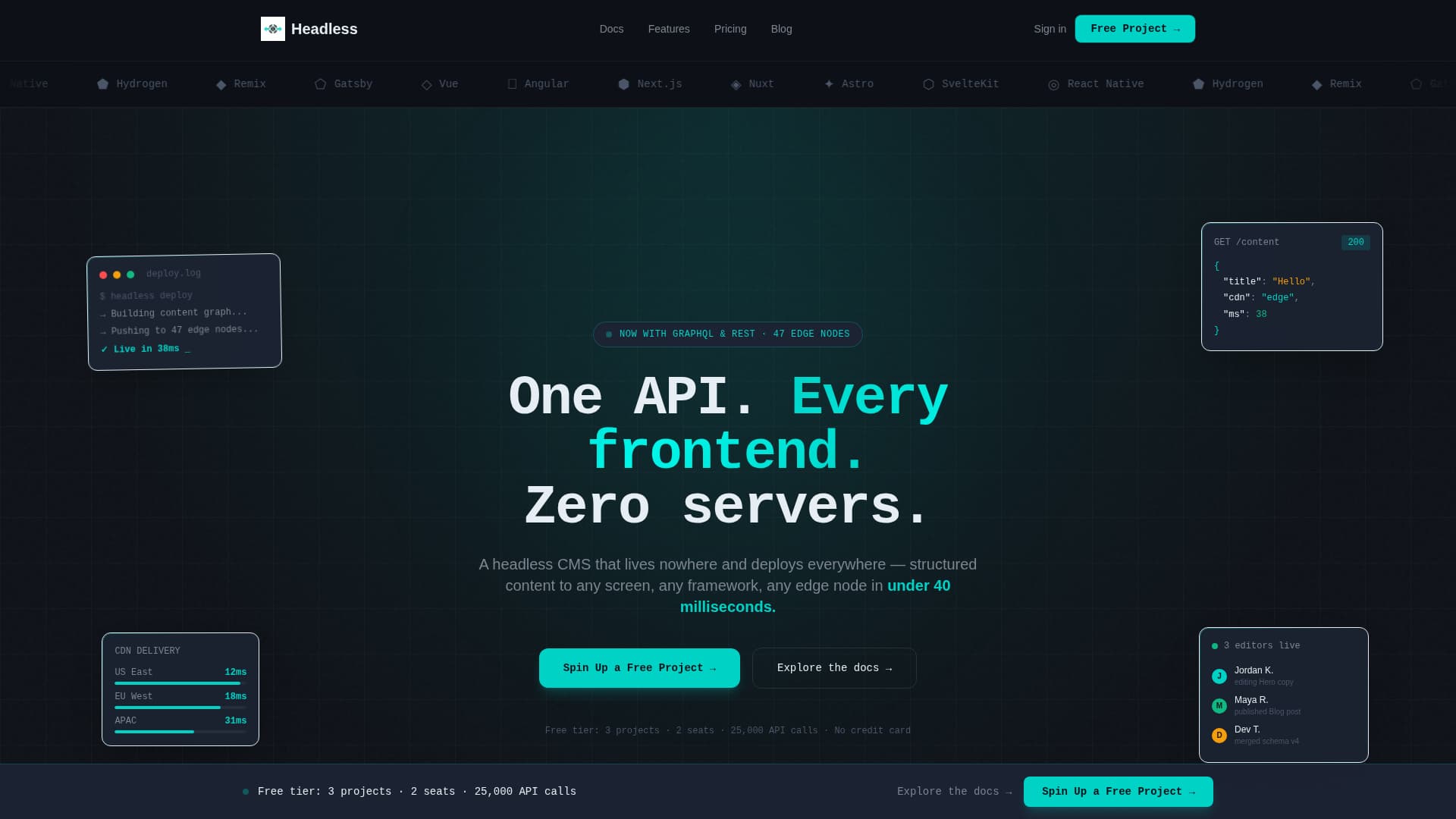Serverless Enterprise Software Professional Website Template