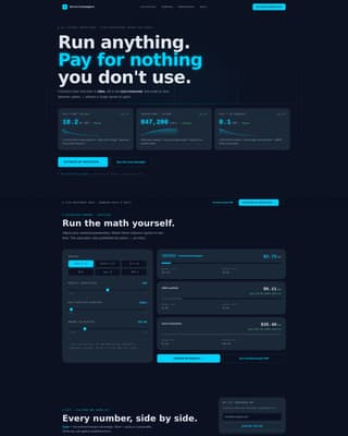 Serverless Computing Technology Cost Calculator Website Template