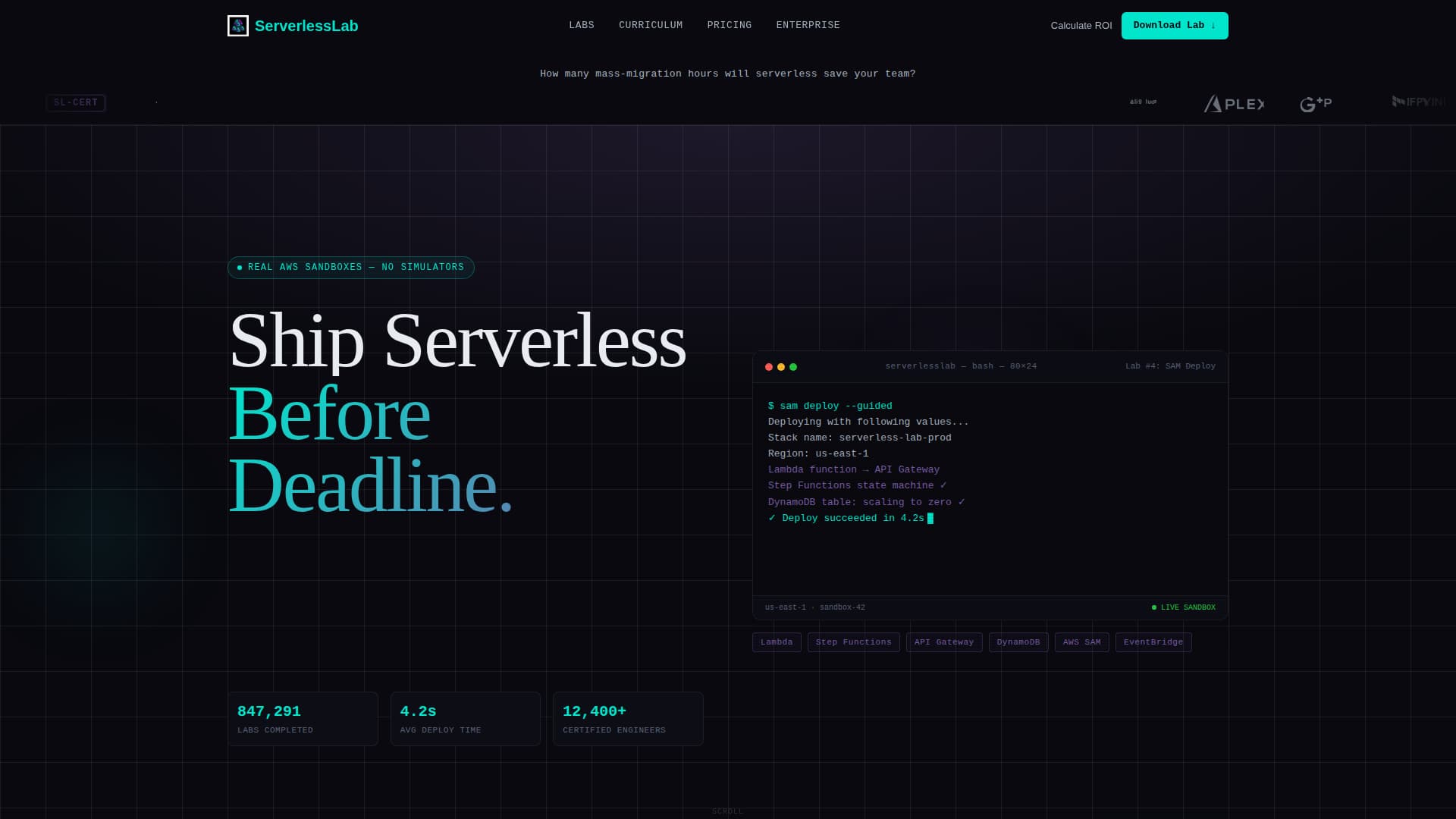 Serverless Computing Technology Specialist Cost Calculator Website Template