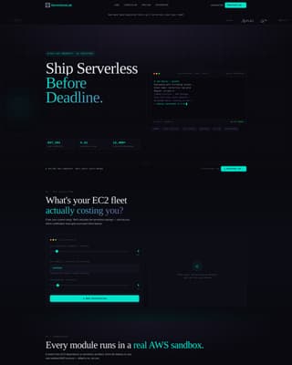 Serverless Computing Technology Specialist Cost Calculator Website Template