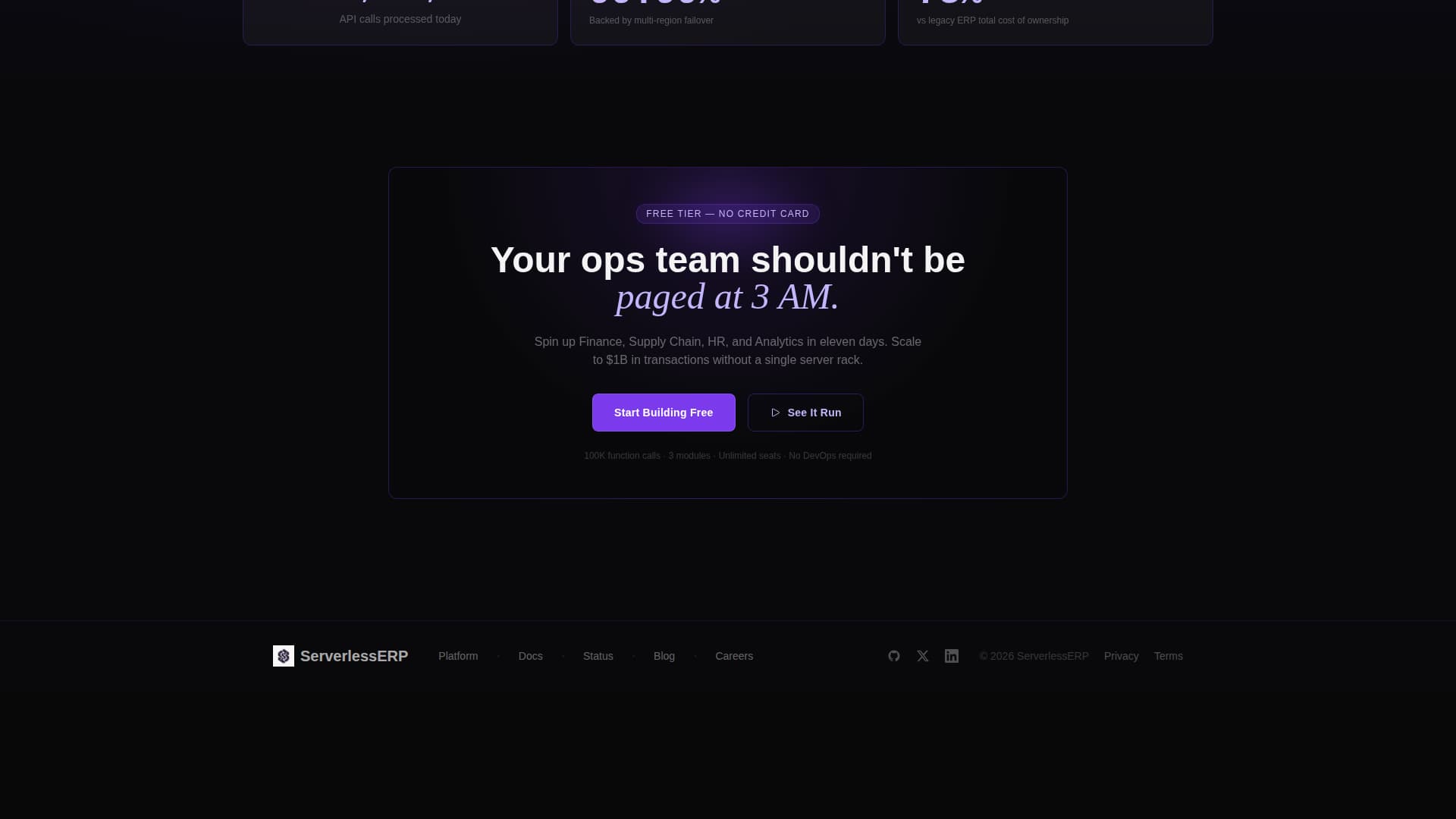 Serverless Enterprise Software Specialist Cost Calculator Website Template
