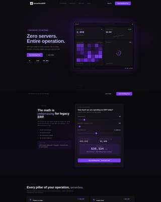 Serverless Enterprise Software Specialist Cost Calculator Website Template