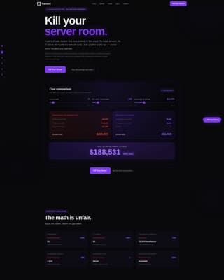 Serverless Enterprise Software Advanced Cost Calculator Website Template