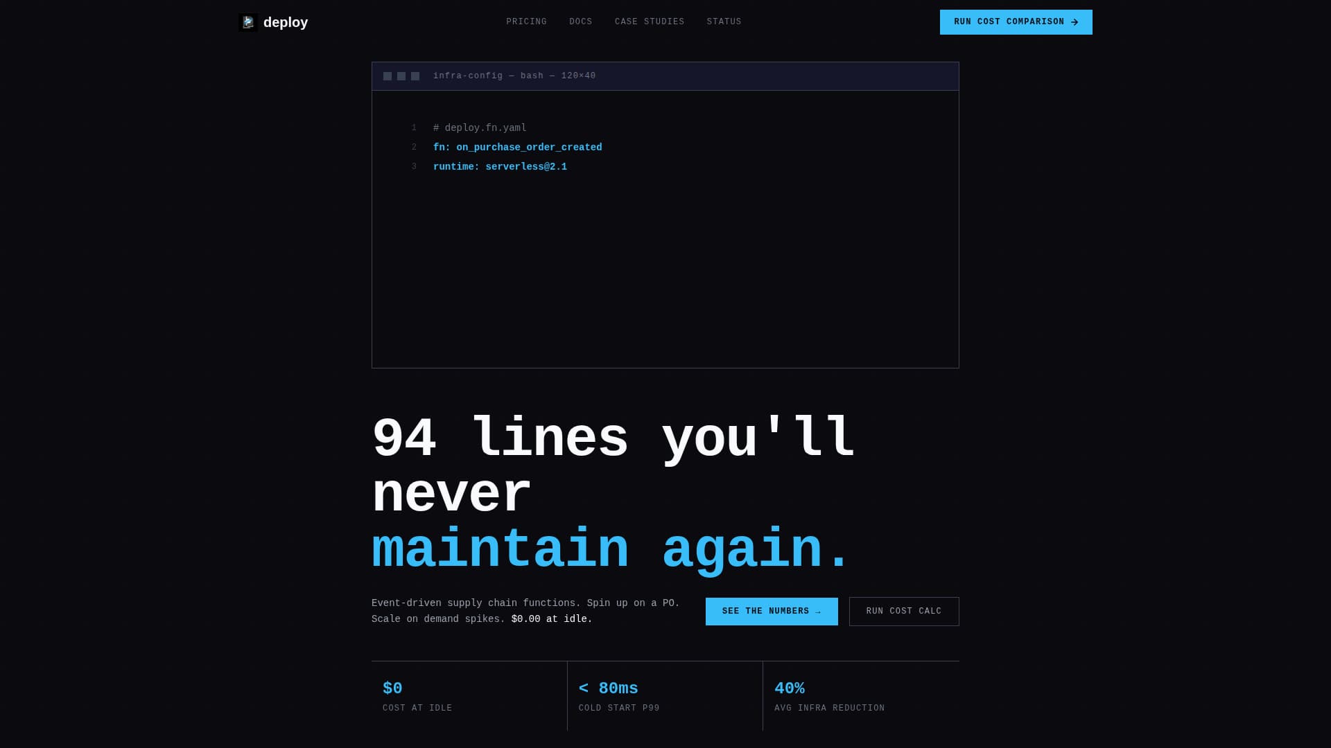 Serverless Enterprise Software Complete Cost Calculator Website Template