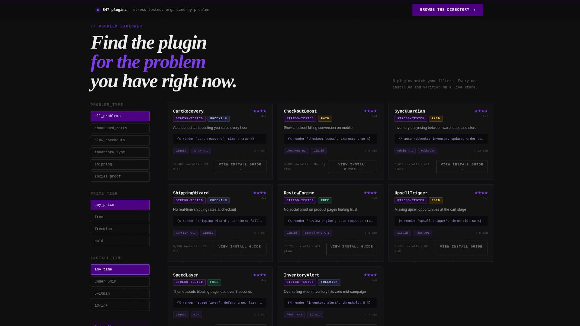 Pluginvault - Brutalist Shopify Landing Page Template